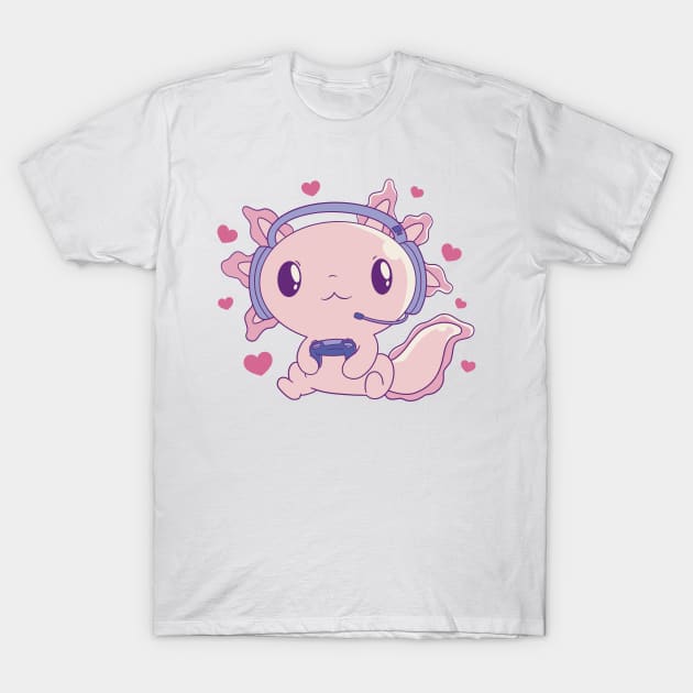 Axolotl gamer P R t shirt T-Shirt by LindenDesigns